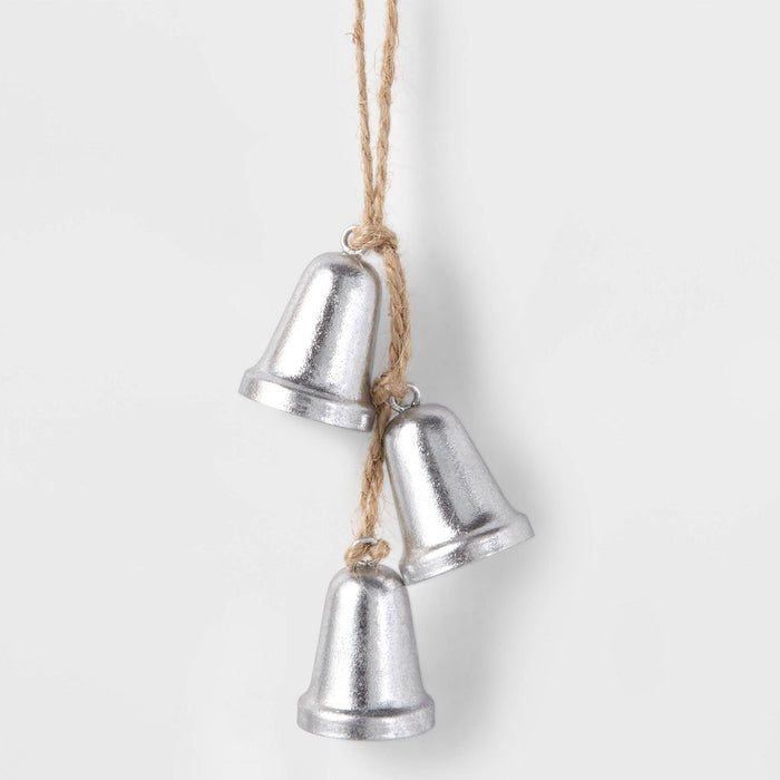 7" Cluster Bell Christmas Tree Ornament Silver - Wondershop