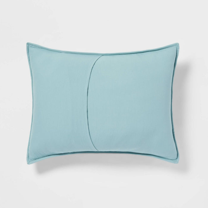 Standard Lofty Velvet Quilt Sham Light Teal Blue - Threshold