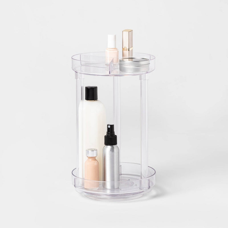 Spinning Turntable Makeup Organizer Clear - Brightroom