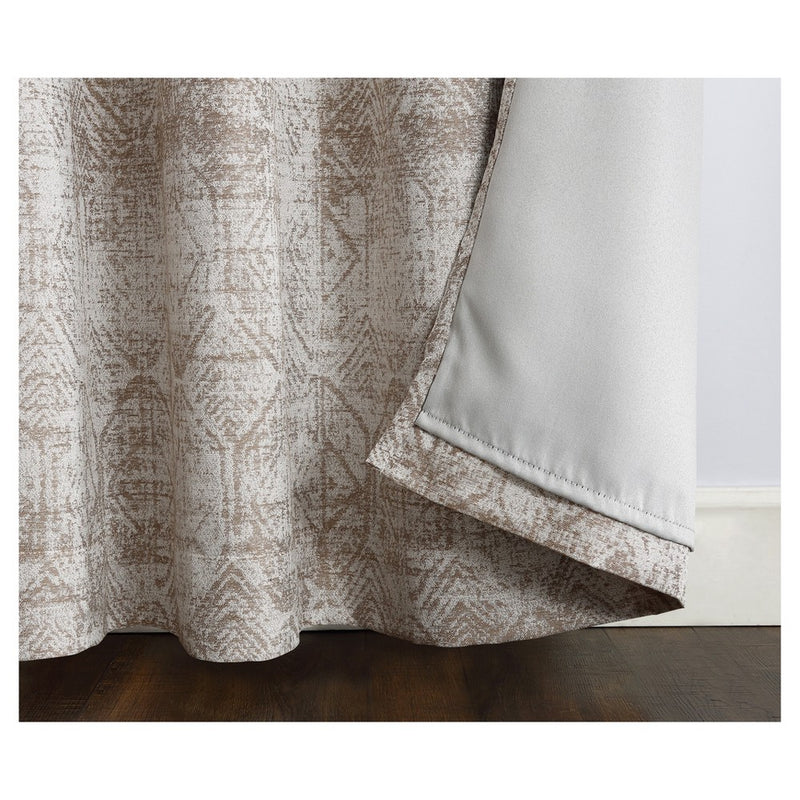 95"x50" Darren Distressed Global Blackout Lined Grommet Curtain Panel Camel - Sun Zero