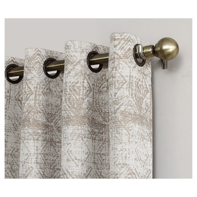 95"x50" Darren Distressed Global Blackout Lined Grommet Curtain Panel Camel - Sun Zero