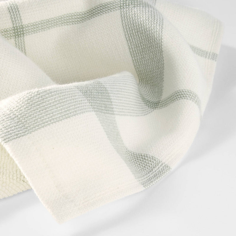 Dual Sided Terry Kitchen Towel Cream/Sage Green - Figmint