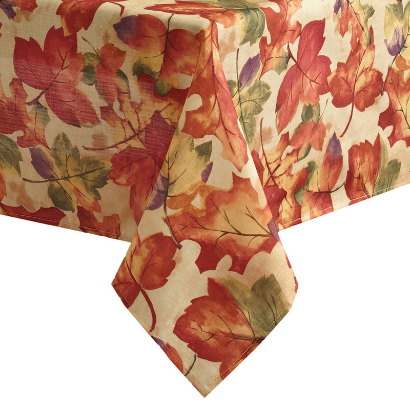 Harvest Festival Fall Printed Tablecloth - 60" x 84" - Red/Orange - Elrene Home Fashions