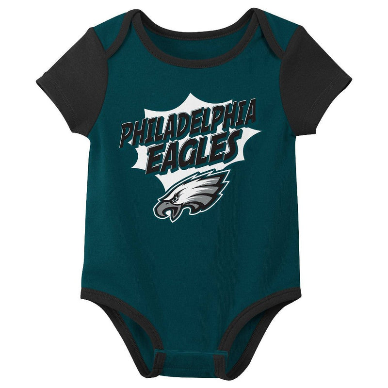 NFL Philadelphia Eagles Infant Boys' AOP 3pk Bodysuit - 3-6M