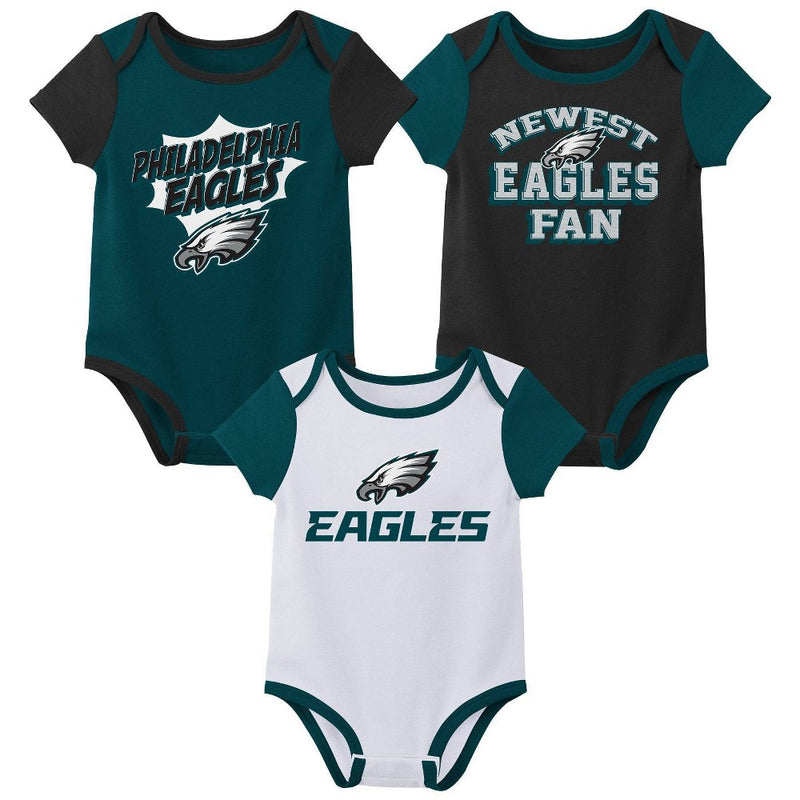NFL Philadelphia Eagles Infant Boys' AOP 3pk Bodysuit - 3-6M