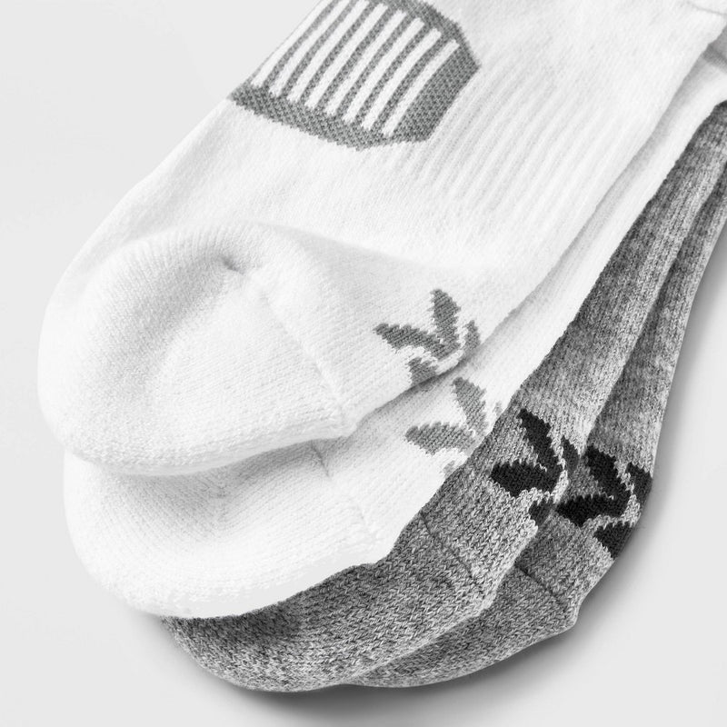 Men's Training 8pk No Show Socks - All in Motion White/Gray 6-12