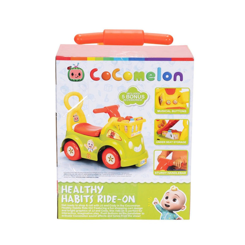 Cocomelon Healthy Habits Kids' Ride-On with Sound,Songs, Lights and Bonus Toys
