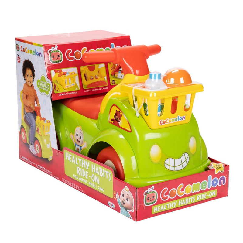 Cocomelon Healthy Habits Kids' Ride-On with Sound,Songs, Lights and Bonus Toys