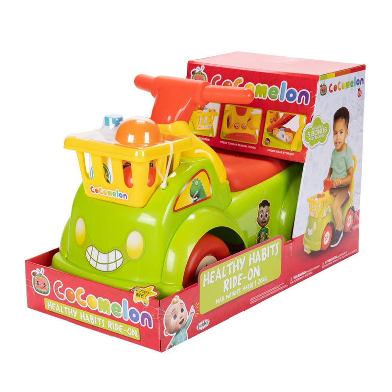 Cocomelon Healthy Habits Kids' Ride-On with Sound,Songs, Lights and Bonus Toys