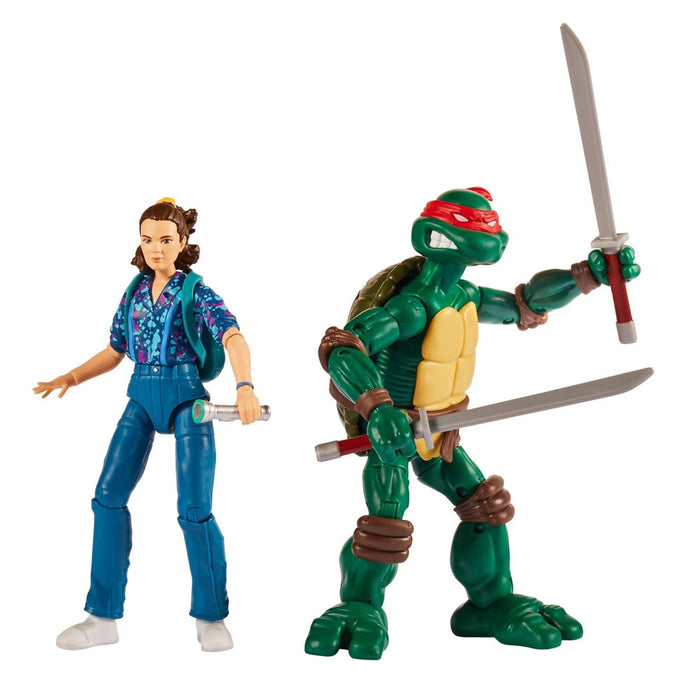 Teenage Mutant Ninja Turtles and Stranger Things Upside Down Remix 6" Leonardo and Eleven Action Figure 2pk