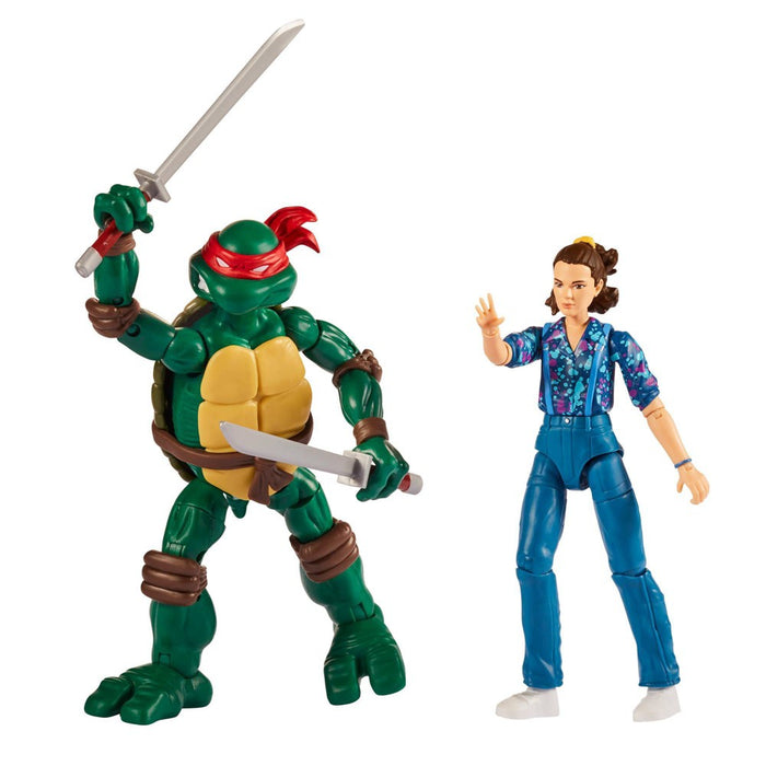 Teenage Mutant Ninja Turtles and Stranger Things Upside Down Remix 6" Leonardo and Eleven Action Figure 2pk