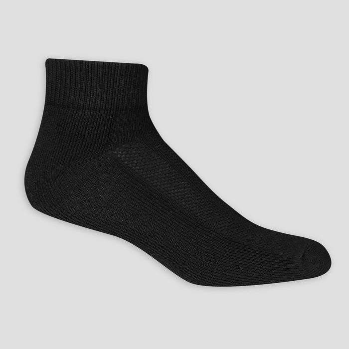 Men's Fruit of the Loom Breathable 6pk Ankle Socks - Black 6-12