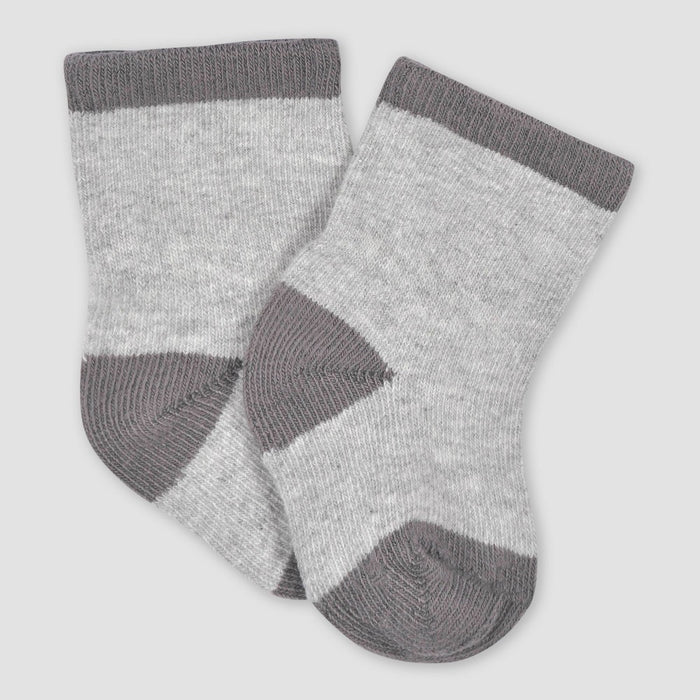 Gerber Baby Boys' 6pk Jersey Wiggle Proof Hedgehog Socks - Gray/Yellow/Navy Blue