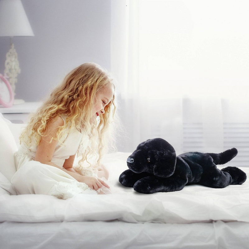 FAO Schwarz Toy Plush Lying Labrador 15" - Black