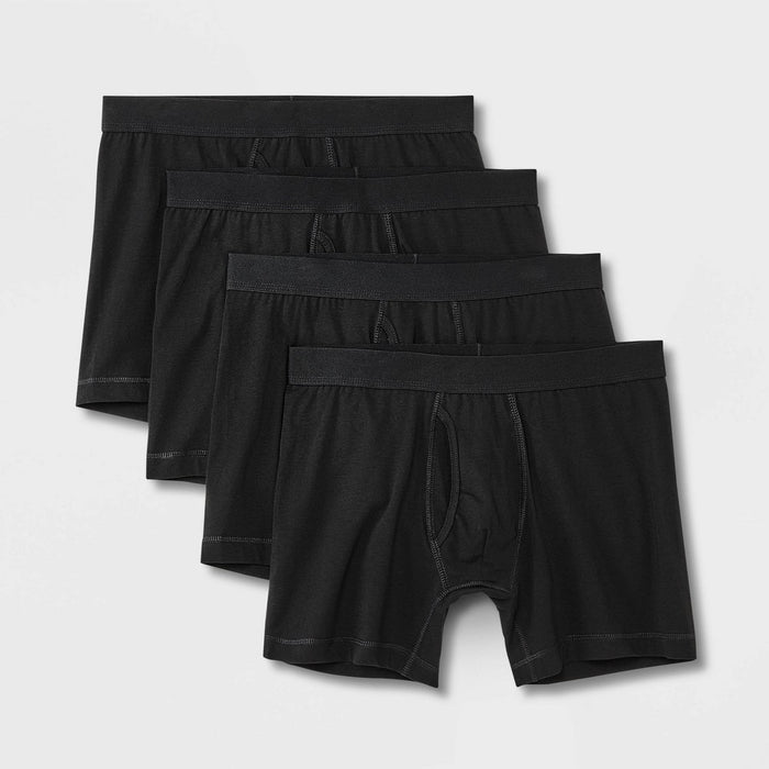Men's Support Pouch Boxer Briefs 4pk - Goodfellow & Co Black L