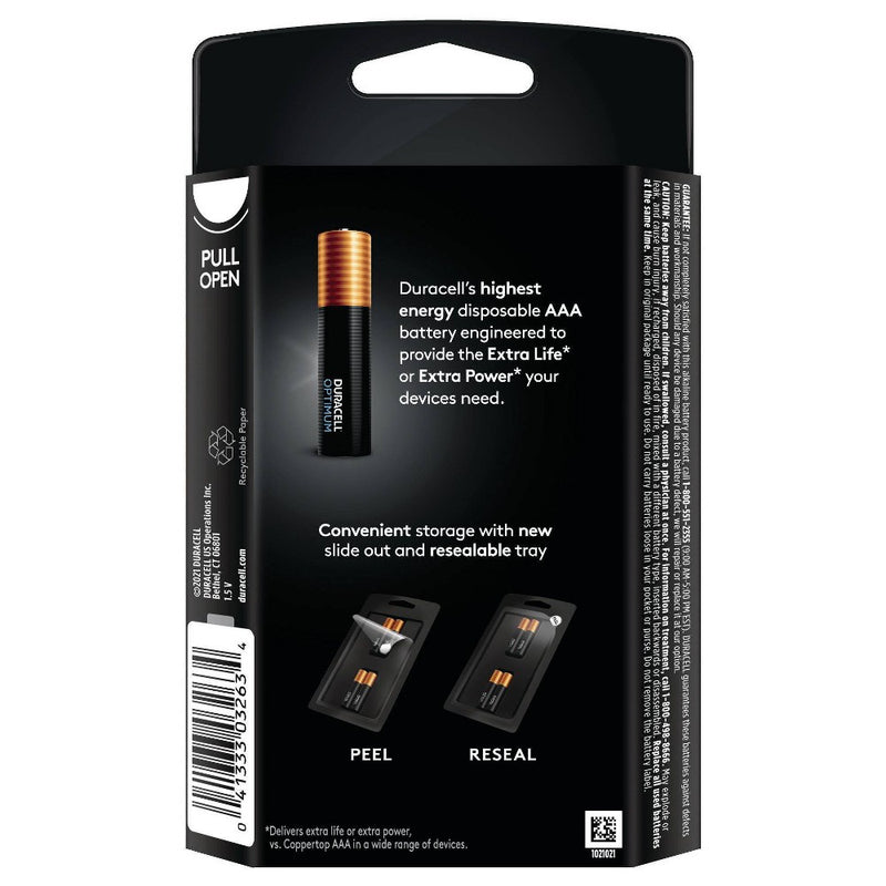 Duracell Optimum AAA Batteries - 4pk Alkaline Battery with Resealable Tray