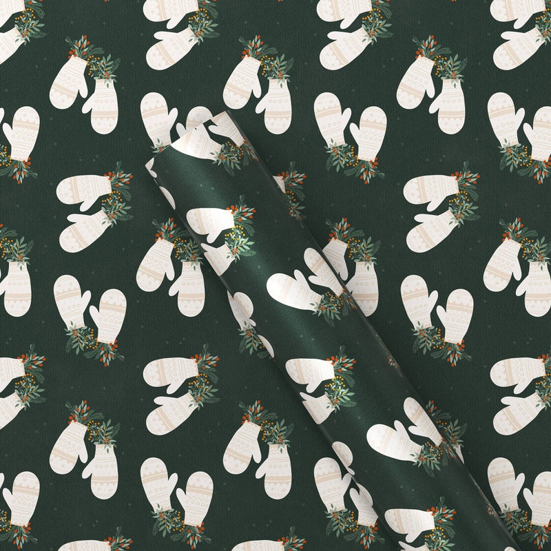 20 sq ft Mittens Christmas Gift Wrap Green - Wondershop (LOCAL PICKUP ONLY)
