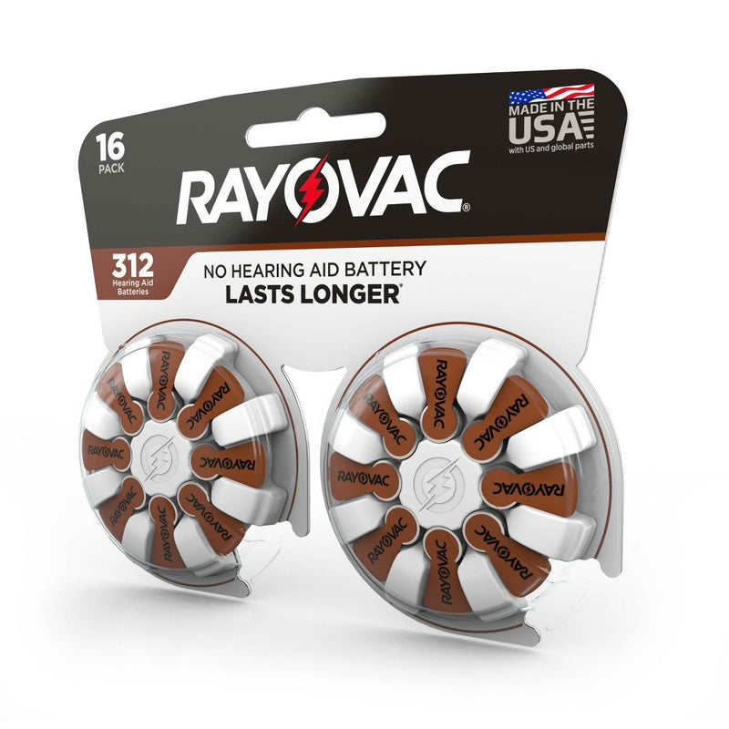 Rayovac Size 312 Hearing Aid Battery - 16pk