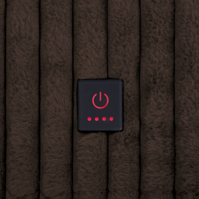 50"x60" Coziest Heated Throw Blanket Brown Vertical Lines - Brookstone