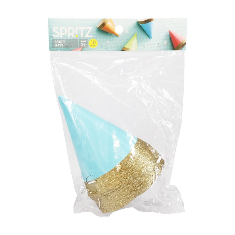 10ct Champagne Glitter Party Hat - Spritz