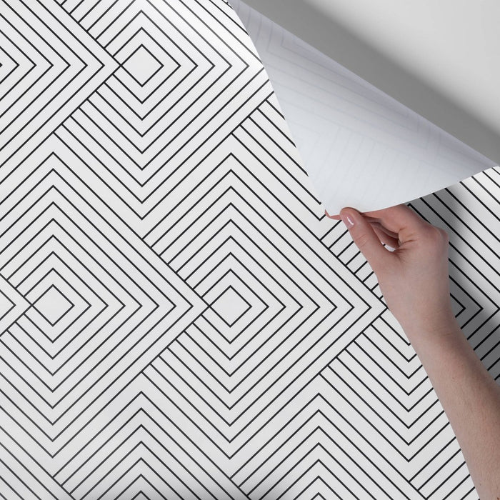 Diamonds Peel & Stick Wallpaper Black/White - Project 62