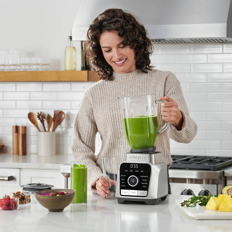 Gourmia Digital Blender with 8 Total Blend Programs, 4 Speeds & Round-Plated Tamper Gray (LOCAL PICKUP ONLY)