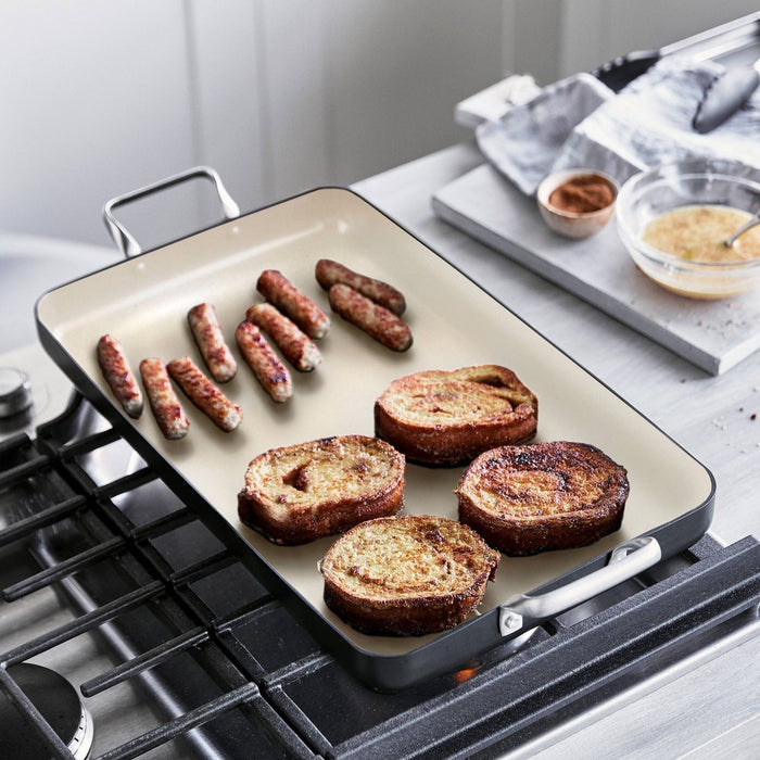 GreenPan Rio Ceramic Nonstick Double Burner Griddle - Black