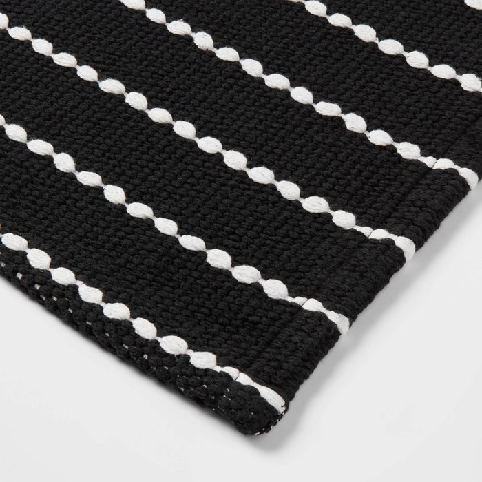 20"x30" Performance Plus Bath Mat Striped Black - Threshold