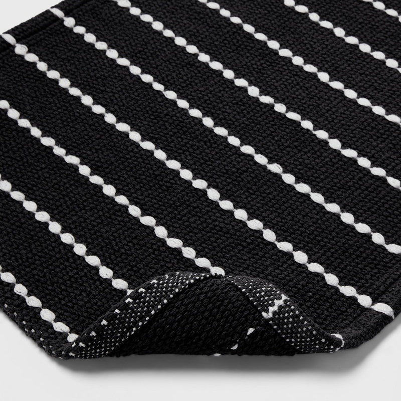 20"x30" Performance Plus Bath Mat Striped Black - Threshold