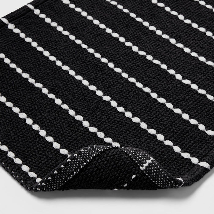 20"x30" Performance Plus Bath Mat Striped Black - Threshold