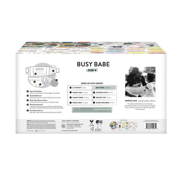 The Honest Company Clean Conscious Disposable Diapers Four Print Pack - Size 4 - 104ct