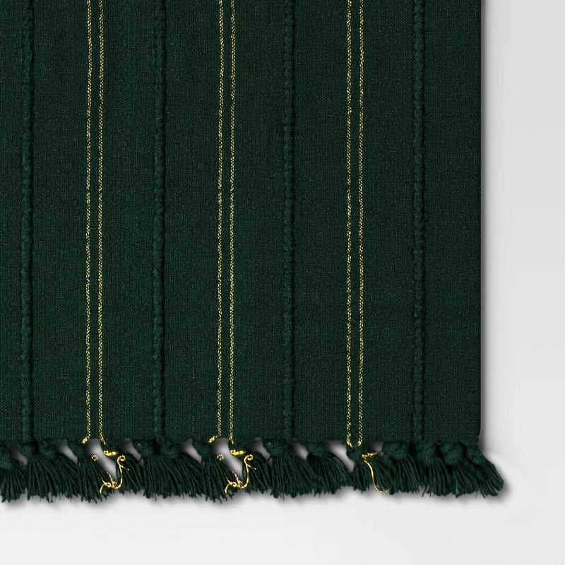 72"x14" Cotton Textured Single Layer Table Runner Green - Threshold