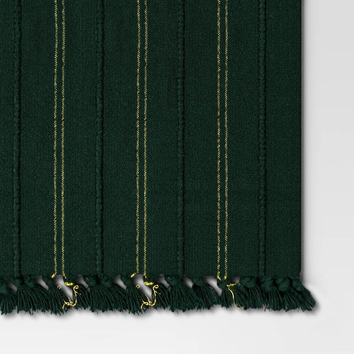 72"x14" Cotton Textured Single Layer Table Runner Green - Threshold