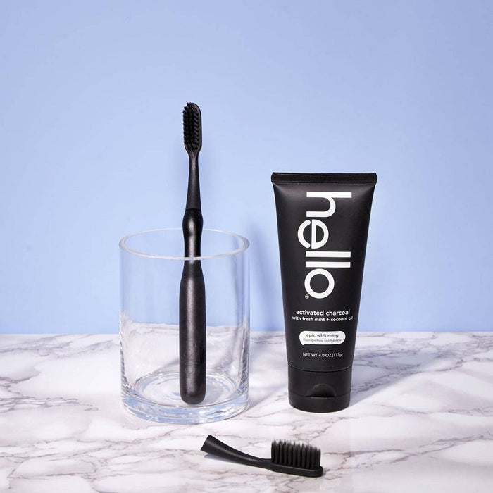 hello Sustainable Manual Toothbrush & Refill - Black