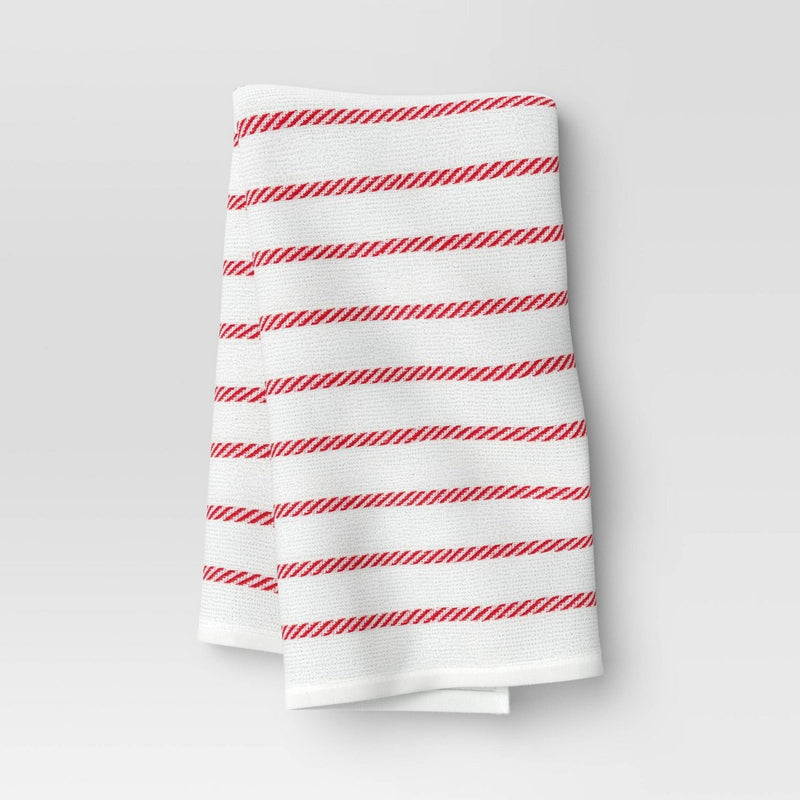 Christmas Striped Kitchen Towel Red - Wondershop