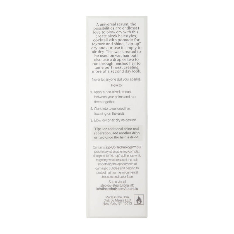 Kristin Ess Weightless Shine Working Hair Serum - Frizz Taming, Smoothing, Moisture Locking - 1.7 fl oz