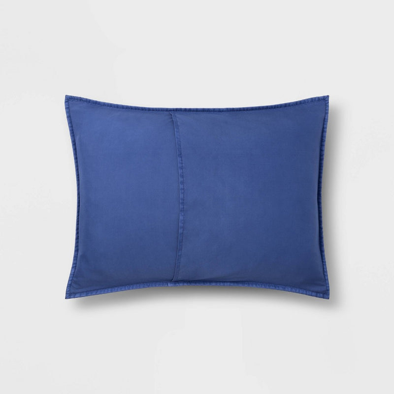 Standard Garment Washed Microfiber Quilt Sham Blue - Room Essentials
