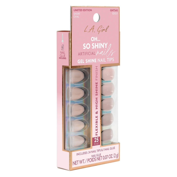 L.A. Girl Oh So Shiny Artificial Fake Nails - Edgy - 25ct