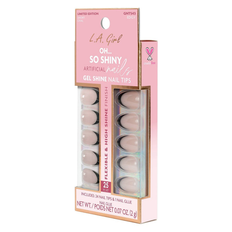 L.A. Girl Oh So Shiny Artificial Fake Nails - Edgy - 25ct