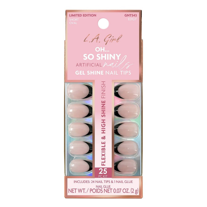 L.A. Girl Oh So Shiny Artificial Fake Nails - Edgy - 25ct