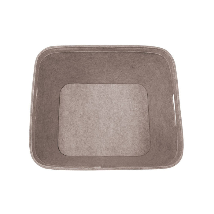 10.5" x 14" Medium Felt Basket with Stitching Oatmeal - Brightroom