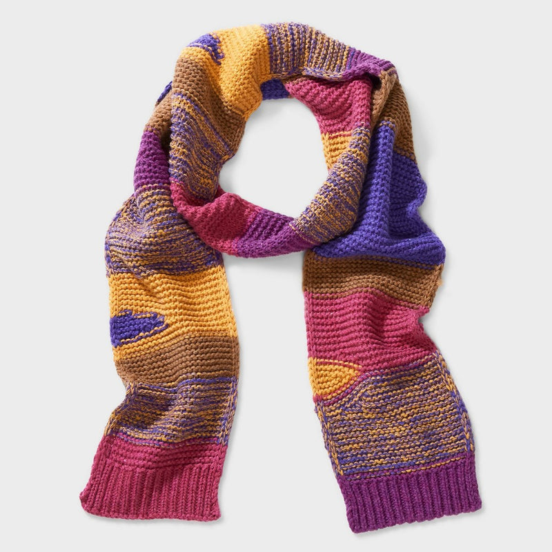 Pre-Consumed Recycled Scarf - Wild Fable Pink/Gold/Navy (LOCAL PICKUP ONLY)