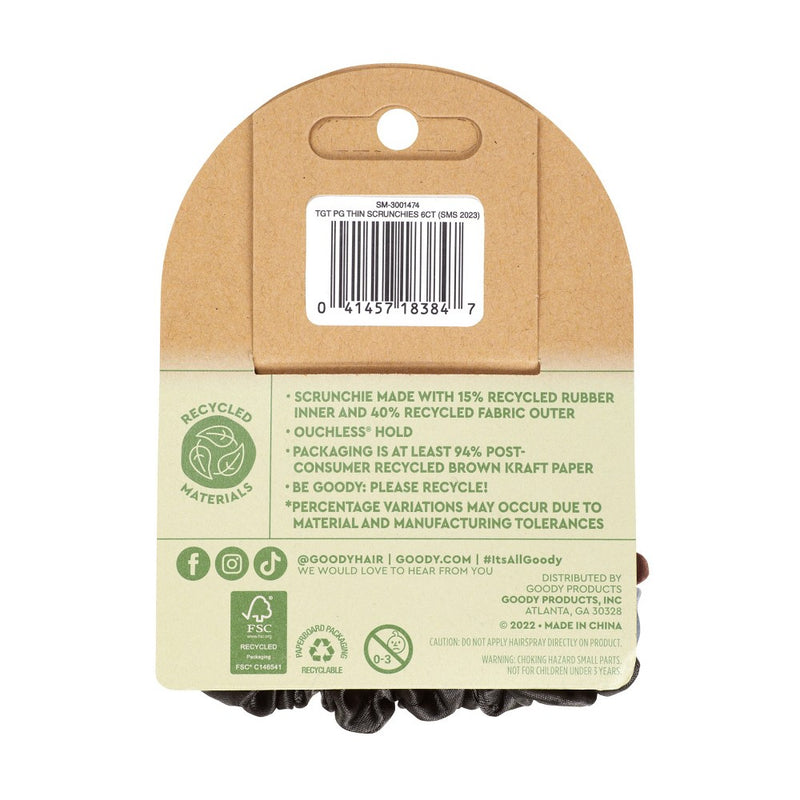 Planet Goody Thin Hair Scrunchies - 6ct