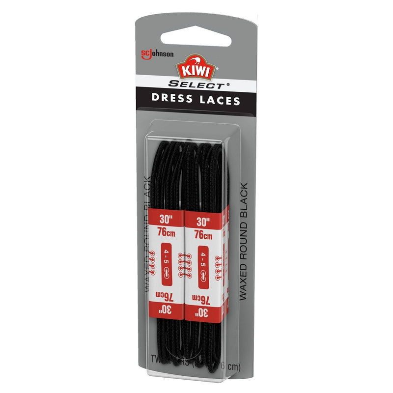 KIWI Select Dress Waxed Round Laces - Black 30in
