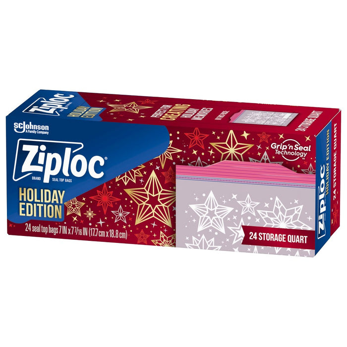 Ziploc Holiday Storage Quart - 24ct