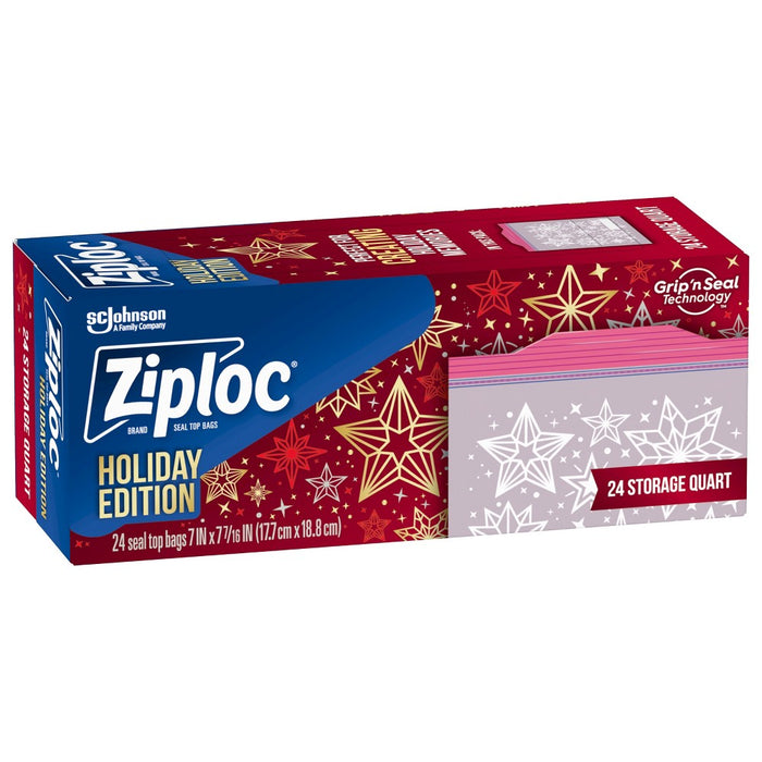 Ziploc Holiday Storage Quart - 24ct