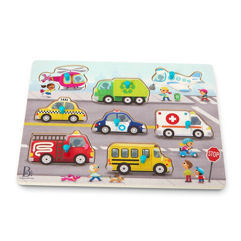 B. toys Peg Puzzles 2pk Peek & Explore - Vehicles & Farm Animals - 18pc