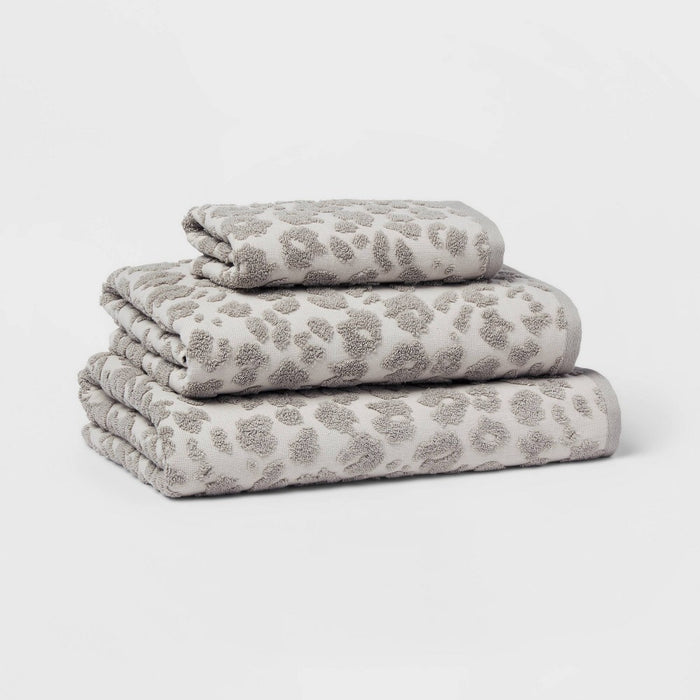 Performance Plus Bath Towel Light Gray Leopard - Threshold
