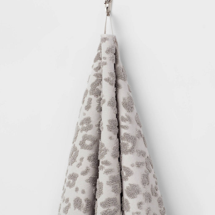 Performance Plus Bath Towel Light Gray Leopard - Threshold