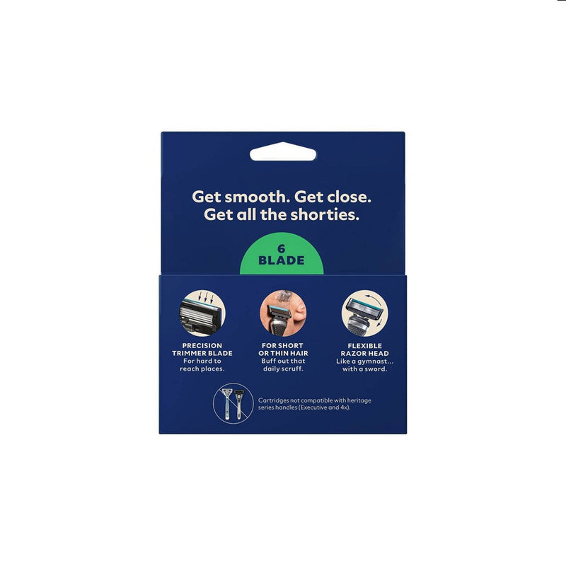 Dollar Shave Club 6-Blade Razor Refill - Compatible with 4 and 6 Blade Handles - 4ct